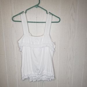 J.Crew white fringe festival tank top size XSMALL